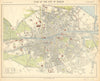 DUBLIN antique town city map plan. Railways tram routes stations. LETTS 1892