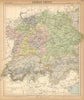 GERMANY SWITZERLAND AUSTRIA. Baden Württemberg Bavaria Tyrol. LETTS 1892 map