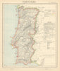 PORTUGAL. Railways Telegraphs Lighthouses British Consuls. LETTS 1892 old map