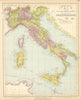 ITALY showing red & white wine, & liqueur growing districts. LETTS 1892 map