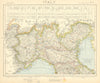 NORTHERN ITALY. Lombardy Piedmont British consulates Lighthouses. LETTS 1892 map