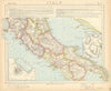 CENTRAL ITALY. Campania Umbria. British consulates Lighthouses. LETTS 1892 map