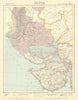 NW INDIA & S PAKISTAN. Sindh Gujarat Karachi Hyderabad. Railways. LETTS 1892 map