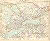 GREAT LAKES. Lake Huron, Erie & Ontario Lighthouses. Railways. LETTS 1892 map