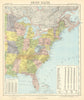 EASTERN UNITED STATES. Railroads. Population table.LETTS 1892 old antique map