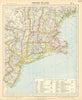 NEW ENGLAND COAST. NY Maine Massachusetts Connecticut NJ NH RI VT.LETTS 1892 map