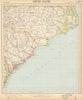 North & South Carolina coast. Lighthouses railroads Cape Hatteras LETTS 1892 map
