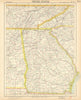 GEORGIA & Southern Appalachia. Alabama Tennessee NC SC Railroads. LETTS 1892 map
