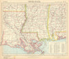 US GULF COAST Louisiana Mississippi Alabama Railroads Lighthouses LETTS 1892 map