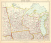 US MIDWEST Lake Michigan Superior Wisconsin Minnesota. Railroads. LETTS 1892 map