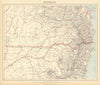 NEW SOUTH WALES & QUEENSLAND. Brisbane Sunshine/Gold Coast. LETTS 1892 map
