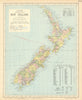 NEW ZEALAND Lighthouses railways telegraph cables ocean currents. LETTS 1892 map