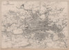 GLASGOW. Large town/city plan by EDWARD WELLER for the Dispatch Atlas 1862 map