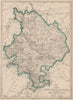 HUNTINGDONSHIRE county map. Shows 2 exclaves. Railways.DOWER/BR DAVIES 1863