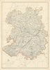 SHROPSHIRE Large county map. Railways Wenlock Edge Stiperstones.WELLER 1863