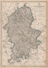 STAFFORDSHIRE. Antique county map. Showing railways & exclave. DOWER 1863