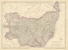SUFFOLK. Antique county map. Railways. Ipswich Bury St Edmunds. DOWER 1863