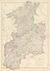 SEVERN/AVON VALLEYS 'Worcestershire & Gloucestershire'.Railways.WELLER 1863 map