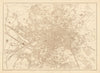 LEEDS. Large town/city plan by BR DAVIES for the Dispatch Atlas 1863 old map