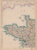 FRANCE NORTH WEST. Brittany Bretagne Normandy Normandie Loire.JW LOWRY 1863 map