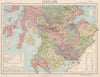 SCOTLAND SOUTH. Railways lighthouses lifeboat stations. LETTS 1889 old map