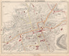 EDINBURGH town city map plan. Tram bus railways routes stations. LETTS 1889