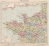 NW FRANCE. Britanny Normandy Loire. Lighthouses British Consuls. LETTS 1889 map