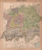 GERMANY SWITZERLAND AUSTRIA. Baden Württemberg Bavaria Tyrol. LETTS 1889 map