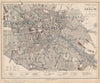 BERLIN antique town city map plan. Tramways railways Postal districts LETTS 1889