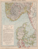 SCANDINAVIA. Denmark & Southern Norway. Lighthouses Railways. LETTS 1889 map