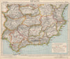 SOUTHERN SPAIN SOUTH Railways Lighthouses British Consulates. LETTS 1889 map