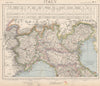 NORTHERN ITALY. Lombardy Piedmont British consulates Lighthouses. LETTS 1889 map
