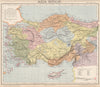 TURKEY. Asia Minor vilayets. Dodecanese. British Consuls. Cyprus. LETTS 1889 map