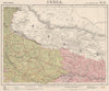 NEPAL & NORTHERN INDIA. Ganges Lucknow Kanpur Varanasi. Railways. LETTS 1889 map