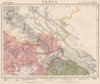 JAMMU & KASHMIR. Ladakh Leh Amritsar Lahore Himalayas. Railways. LETTS 1889 map