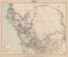 CENTRAL AFRICA. International African Association (Congo) Gabon Angola 1889 map