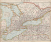 GREAT LAKES. Lake Huron, Erie & Ontario Lighthouses. Railways. LETTS 1889 map