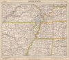 SOUTHEASTERN USA. Arkansas Tennessee Missouri MS KY AL Railroads. LETTS 1889 map