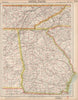 GEORGIA & Southern Appalachia. Alabama Tennessee NC SC Railroads. LETTS 1889 map