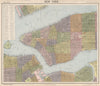 NEW YORK CITY town map plan. Lower/midtown Manhattan Brooklyn. LETTS 1889