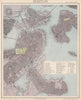 BOSTON antique town city map plan. Charlestown. LETTS 1889 old