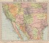 SOUTH WESTERN USA & N Mexico. Railroads & Lighthouses. LETTS 1889 old map