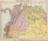 AMAZONIA & ANDEAN STATES. Colombia before separation of Panama. LETTS 1889 map