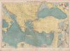 Eastern Mediterranean & Black Sea chart. Ports lighthouses mail. LARGE 1918 map