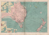 Eastern Australia/New Zealand ports chart lighthouses mail route LARGE 1918 map