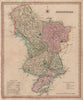Antique county map of Derbyshire by Henry Teesdale 1831 old chart