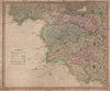 Antique county map of South-west Yorkshire by Henry Teesdale 1831 old