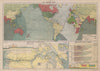 PANAMA CANAL. Effect on Ocean Routes. Map & profile. LARGE 50x70cm 1916