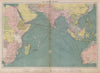 Indian Ocean sea chart. Ports lighthouses mail routes dockyards. LARGE 1916 map