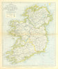 IRELAND. Showing roads, railways, counties & provinces. LETTS 1883 old map